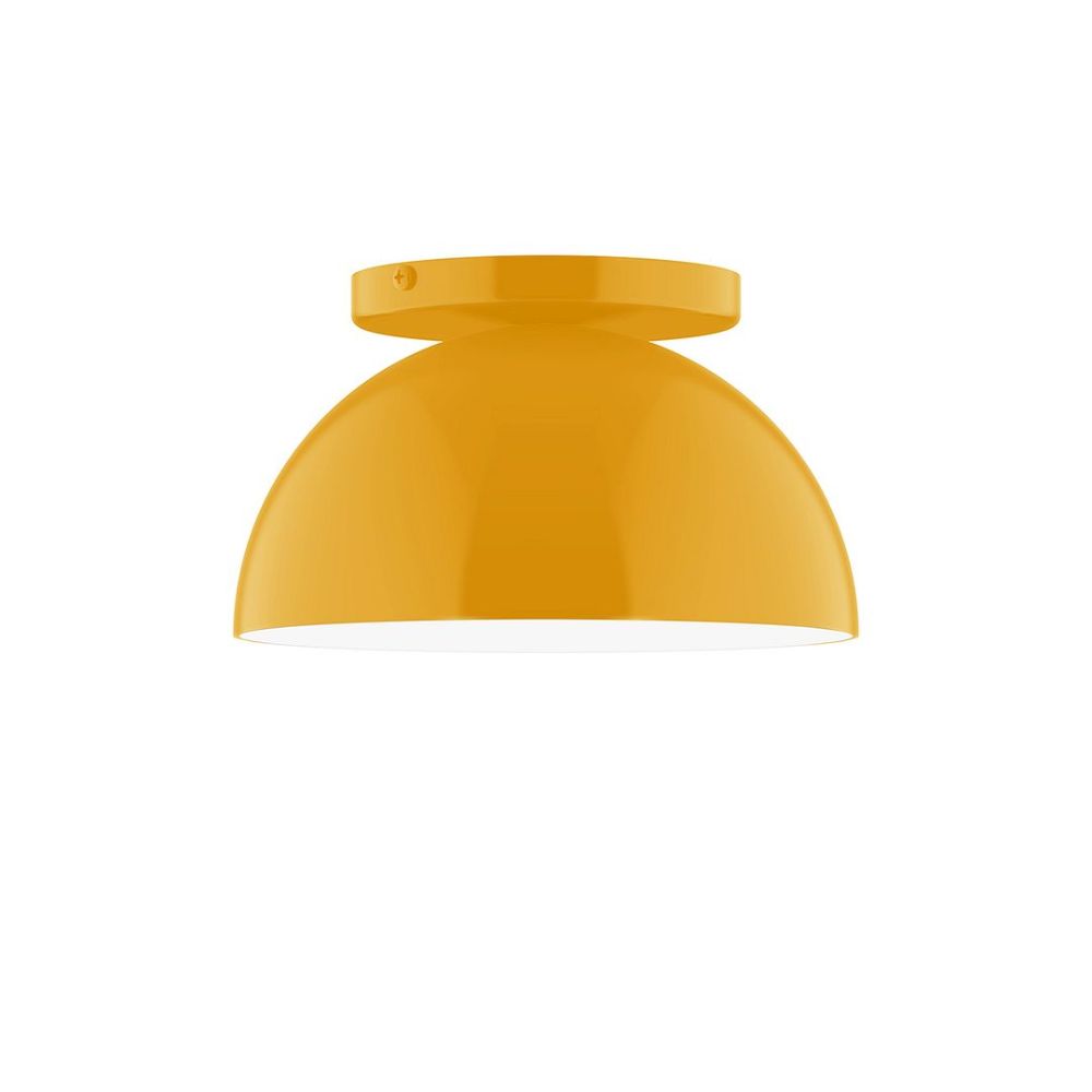Montclair Lightworks FMD431-G15-21 8" Axis Mini Dome Flush Mount with Glass Globe Bright Yellow Finish